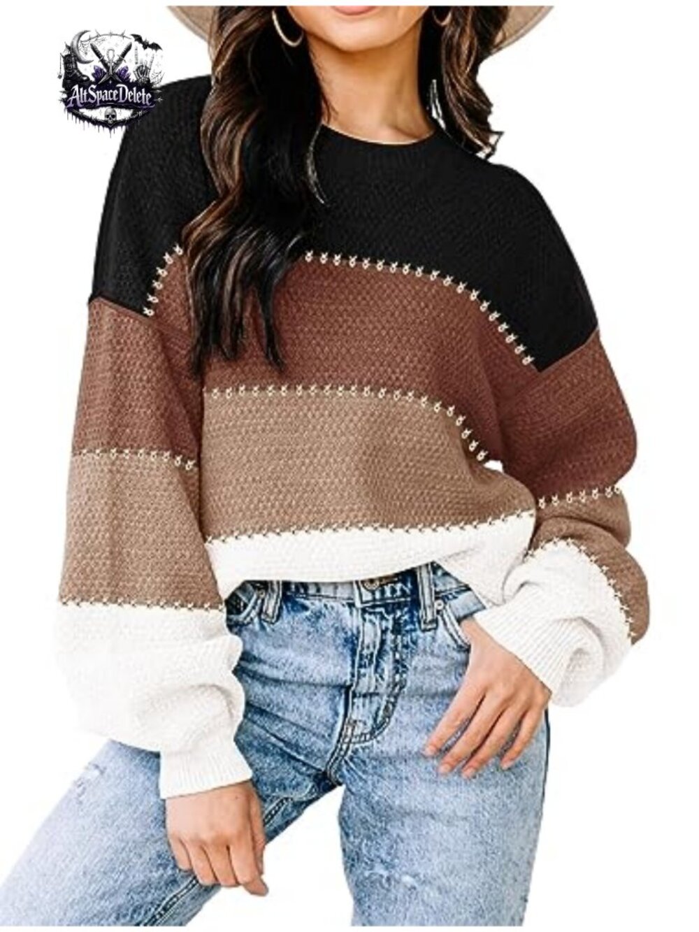 Womens Oversized Batwing Sleeve Tunic Sweater Nylon Viscose Knit Pullover